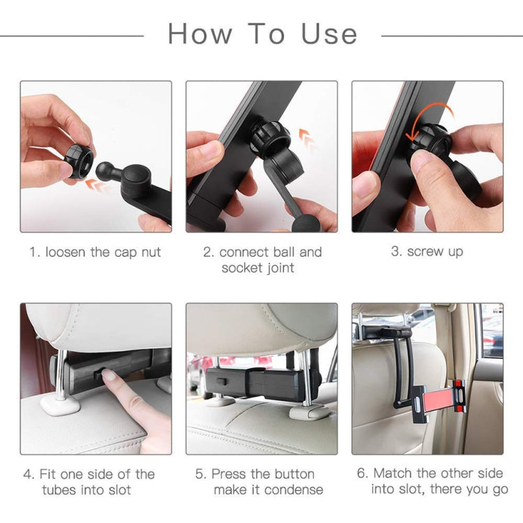 Universal 360 Rotation Holder Bracket Back Seat Car Mount(Black) - Car Holders by PMC TechLife | Online Shopping South Africa | PMC TechLife