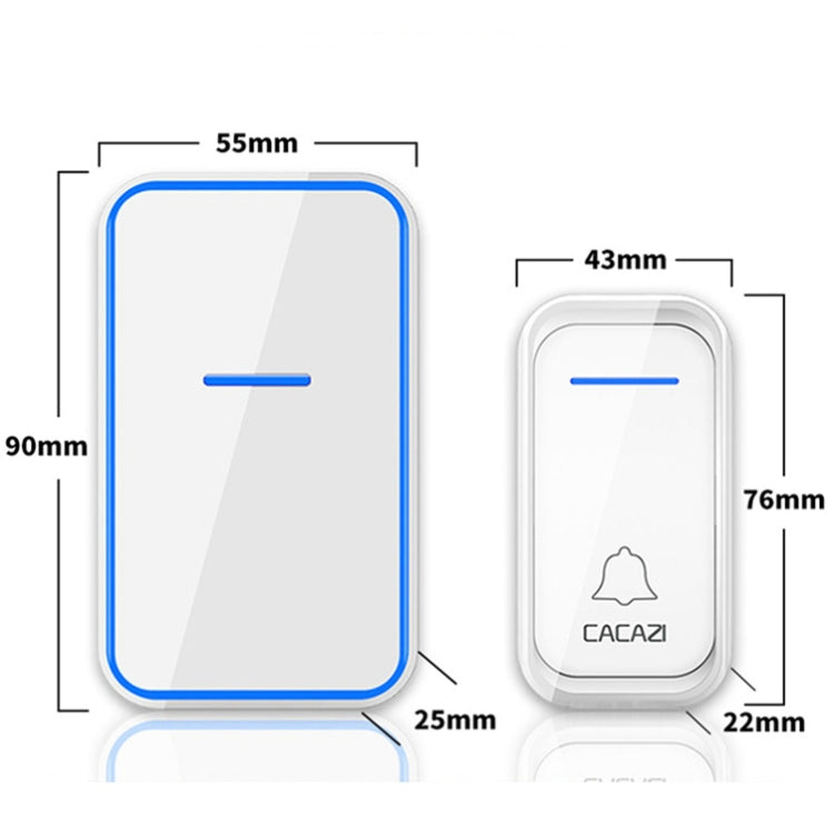 CACAZI A68-2 One to Two Wireless Remote Control Electronic Doorbell Home Smart Digital Wireless Doorbell, Style:EU Plug(White) - free shipping - PMC TechLife - Order now!