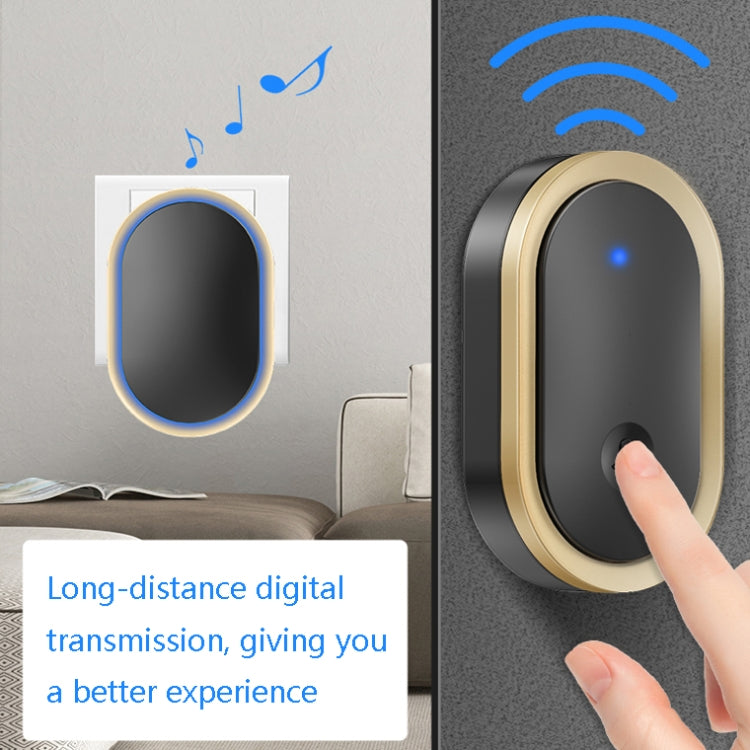 CACAZI A99 Home Smart Remote Control Doorbell Elderly Pager, Style:EU Plug(Black Gold) - free shipping - PMC TechLife - Order now!