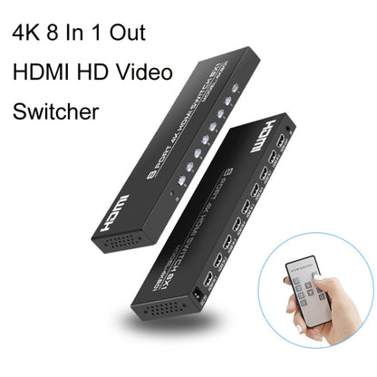 FJGEAR FJ-4K801 4K 8 In 1 Out HDMI HD Video Switcher, Plug Type:EU Plug(Black) - Switch by FJGEAR | Online Shopping South Africa | PMC Jewellery | Buy Now Pay Later Mobicred