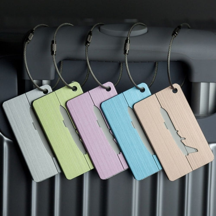 Brush Aluminum Luggage Tag Luggage Boarding Pass Check Tag(Blue) - Luggage Tags by PMC TechLife | Online Shopping South Africa | PMC TechLife | Buy Now Pay Later Mobicred
