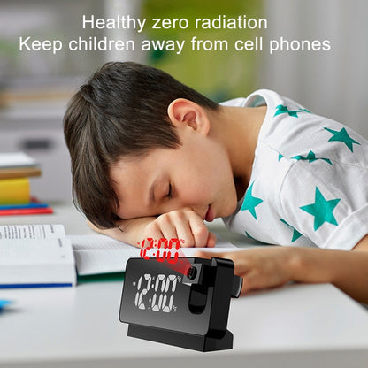 S282 Colorful Font Mute Electronic Digital Clock Mirror Projection Alarm Clock(Black Shell) - Alarm Clocks by PMC Jewellery | Online Shopping South Africa | PMC Jewellery