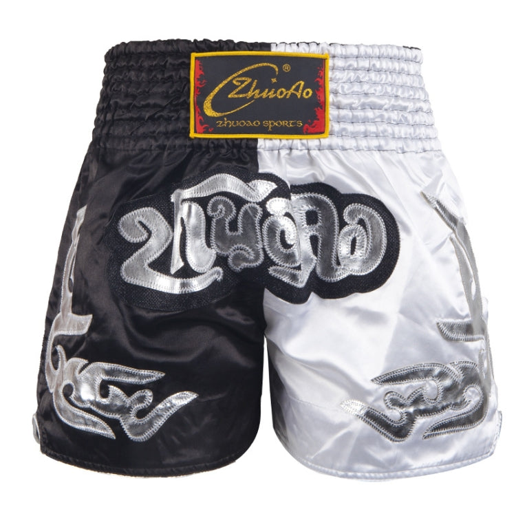 ZhuoAo Muay Thai/Boxing/Sanshou/Fighting Shorts for Men and Women, Size:XS(Classic Black White) - Sportswear by ZhuoAo | Online Shopping South Africa | PMC Jewellery | Buy Now Pay Later Mobicred