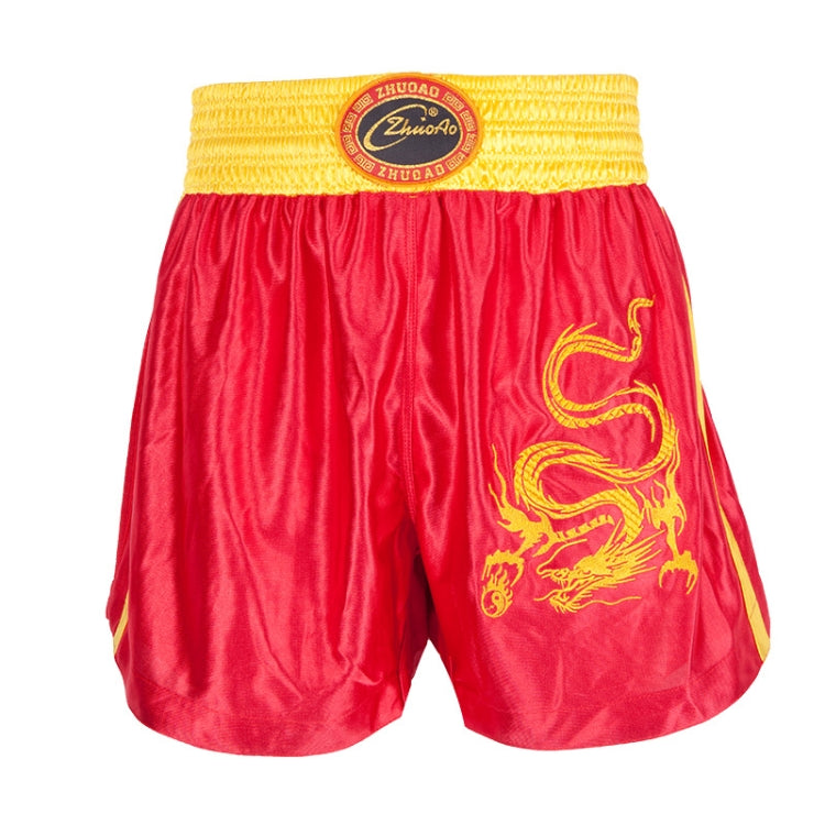 ZhuoAo Muay Thai/Boxing/Sanshou/Fighting Shorts for Men and Women, Size:XS(Embroidered Dragon Red) - Sportswear by ZhuoAo | Online Shopping South Africa | PMC Jewellery | Buy Now Pay Later Mobicred