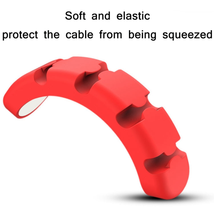 5 PCS 4 Holes Bear Silicone Desktop Data Cable Organizing And Fixing Device(White) - Cable Organizer by PMC TechLife | Online Shopping South Africa | PMC TechLife