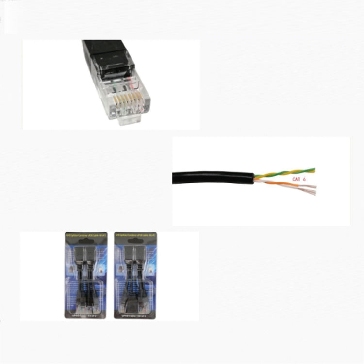 2 Sets RJ45 Network Signal Splitter Upoe Separation Cable, Style:U-01 4 Crystal Heads - Lan Cable and Tools by PMC Jewellery | Online Shopping South Africa | PMC Jewellery