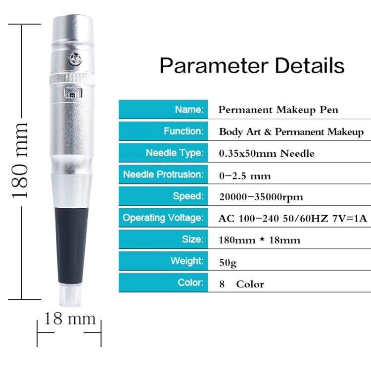 Semi-Permanent Tattoo Pen Apprentice Bleaching Lip Tattoo Eyebrow Instrument(Silver) - Beauty Instrument by PMC TechLife | Online Shopping South Africa | PMC TechLife | Buy Now Pay Later Mobicred