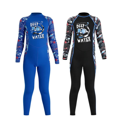 DIVE&SAIL Children Sun Protection Long Sleeve Quick Dry Diving Suit, Size: M(Boys Black) - Girl Clothing by DIVE & SAIL | Online Shopping South Africa | PMC Jewellery | Buy Now Pay Later Mobicred