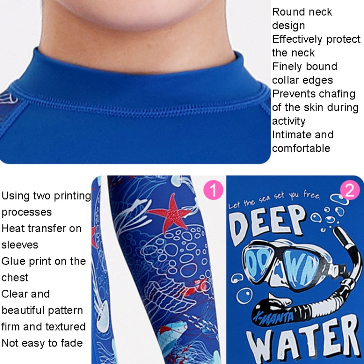 DIVE&SAIL Children Sun Protection Long Sleeve Quick Dry Diving Suit, Size: M(Blue) - Girl Clothing by DIVE & SAIL | Online Shopping South Africa | PMC Jewellery | Buy Now Pay Later Mobicred