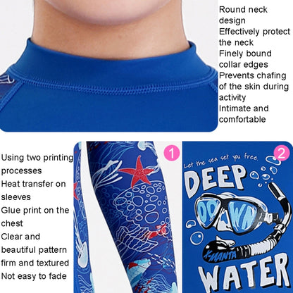 DIVE&SAIL Children Sun Protection Long Sleeve Quick Dry Diving Suit, Size: M(Blue) - Girl Clothing by DIVE & SAIL | Online Shopping South Africa | PMC Jewellery | Buy Now Pay Later Mobicred