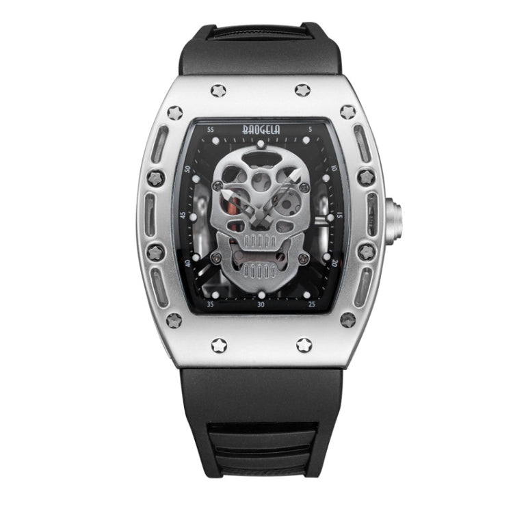 BAOGELA 1612 Skull Silicone Mens Watch Waterproof Sports Quartz Watch(Steel Shell White Skull) - Silicone Strap Watches by BAOGELA | Online Shopping South Africa | PMC Jewellery | Buy Now Pay Later Mobicred