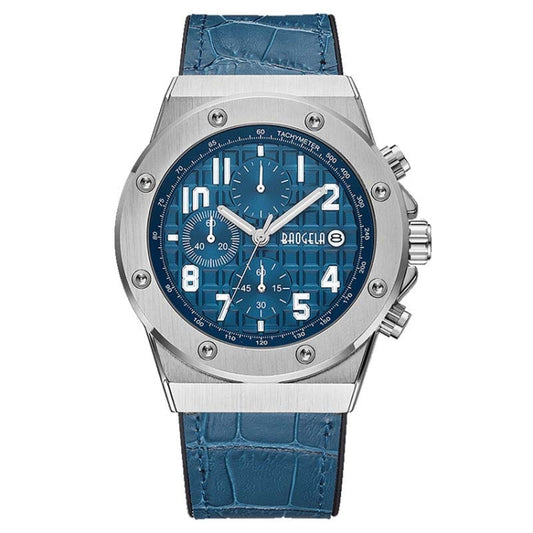 BAOGELA 1805 Sports Quartz Men Watch Luminous Silicone Watch(Silver Shell Blue Surface) - Silicone Strap Watches by BAOGELA | Online Shopping South Africa | PMC Jewellery | Buy Now Pay Later Mobicred