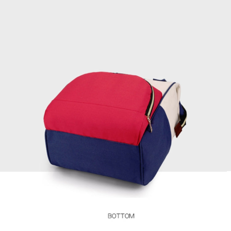Mummy Bag Large Capacity Multifunctional Backpack Waterproof Baby Bottle Diaper Bag(Red Beige Blue) - Double-shoulder Bags by PMC TechLife | Online Shopping South Africa | PMC TechLife | Buy Now Pay Later Mobicred