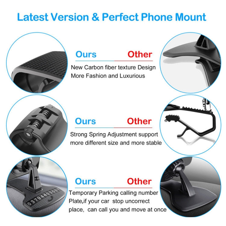 Car Mobile Phone Holder Buckle Instrument Trolley Inner Clip Mobile Phone Navigation Bracket With Number Plate - Car Holders by PMC Jewellery | Online Shopping South Africa | PMC Jewellery