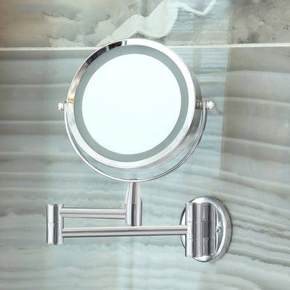 Bathroom Wall-mounted Retractable LED Makeup Mirror With Lamp Mirror HD Double-sided Beauty Mirror - Mirror by PMC Jewellery | Online Shopping South Africa | PMC Jewellery