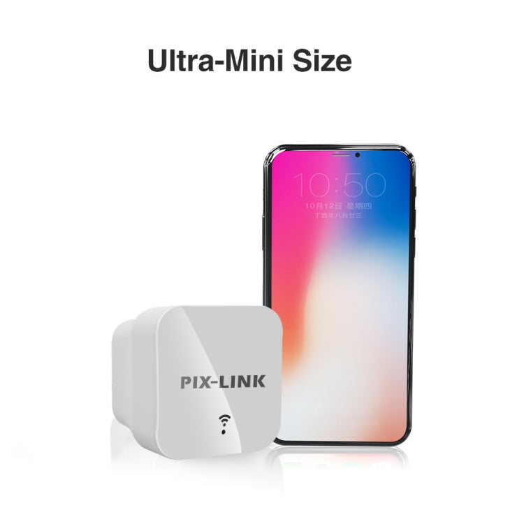 PIXLINK WR12 300Mbps WIFI Signal Amplification Enhanced Repeater, Plug Type:UK Plug - free shipping - PMC TechLife - Order now!