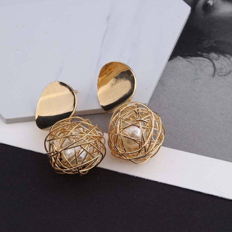 Ball Geometric Earrings For Women Hanging Dangle Earrings Drop Earrings(Gold) - Stud Earrings & Earrings by PMC Jewellery | Online Shopping South Africa | PMC Jewellery | Buy Now Pay Later Mobicred