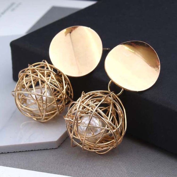 Ball Geometric Earrings For Women Hanging Dangle Earrings Drop Earrings(Gold) - Stud Earrings & Earrings by PMC Jewellery | Online Shopping South Africa | PMC Jewellery | Buy Now Pay Later Mobicred