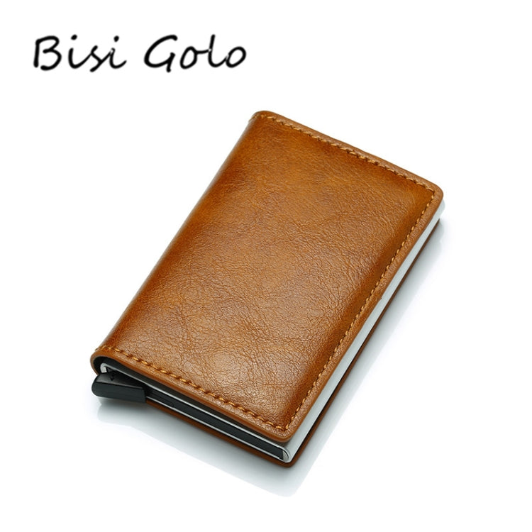 Automatic Elastic Card Type Anti-magnetic RFID Anti-theft Retro Card Package Universal Leather Metal Wallet(Black) - free shipping - PMC TechLife - Order now!