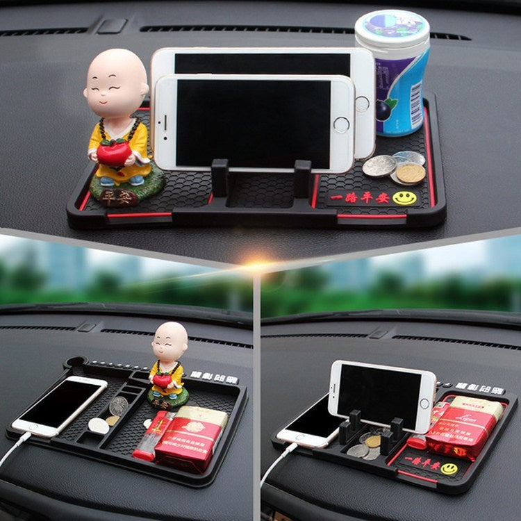 Car Interior Car Multifunctional Instrument Panel Storage Pad Car Phone Bracket Anti-slip Pad With Stop, Style:Rotating Red Circle - Car Holders by PMC TechLife | Online Shopping South Africa | PMC TechLife