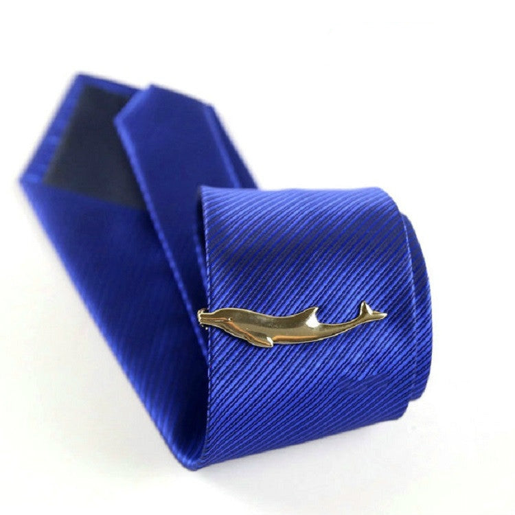 Men Signature Metal Tie Clip Clothing Accessories(Dolphin 2) - Tie clip by PMC Jewellery | Online Shopping South Africa | PMC Jewellery