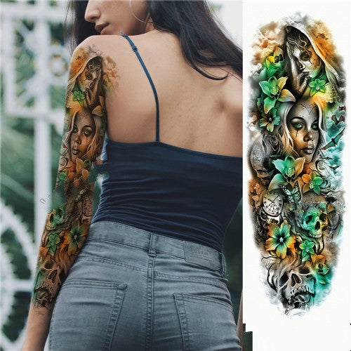 2 PCS Large Arm Sleeve Waterproof Temporary Tattoo Sticker(TQB-010) - Sticker by PMC Jewellery | Online Shopping South Africa | PMC Jewellery