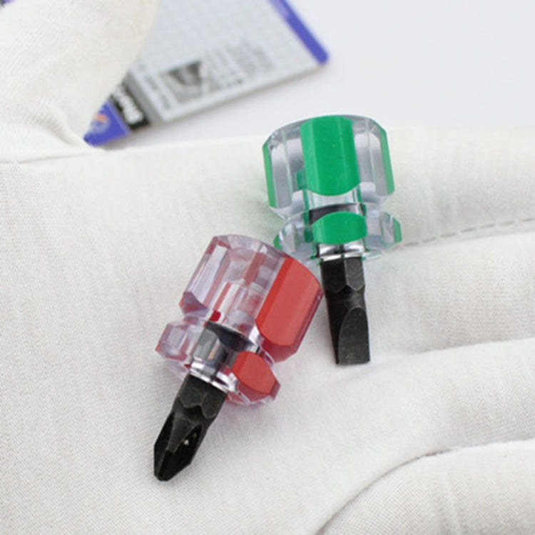 2 PCS Mini Portable Radish Head Screw Driver Transparent Handle Repair Hand Tools(Slotted Screwdriver) - Screwdriver Tools by PMC TechLife | Online Shopping South Africa | PMC TechLife