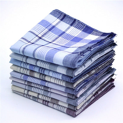 Multicolor Plaid Stripe Men Pocket Squares Business Chest Towel Handkerchiefs  100% Cotton(Random Color) - Towel Sets by PMC Jewellery | Online Shopping South Africa | PMC Jewellery