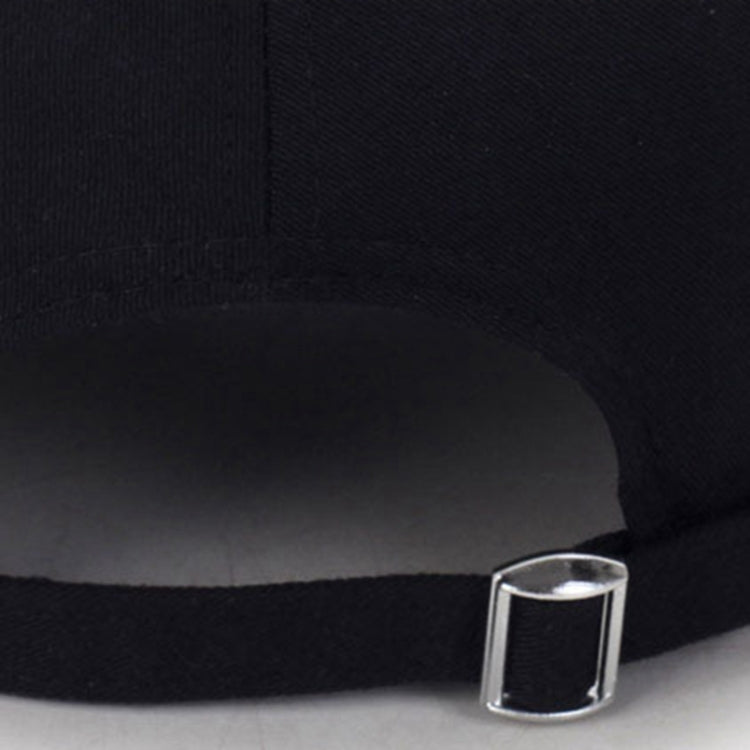 Unisex Casual Solid Color Adjustable Baseball Caps with Ring(Black) - Peaked Cap by PMC Jewellery | Online Shopping South Africa | PMC Jewellery