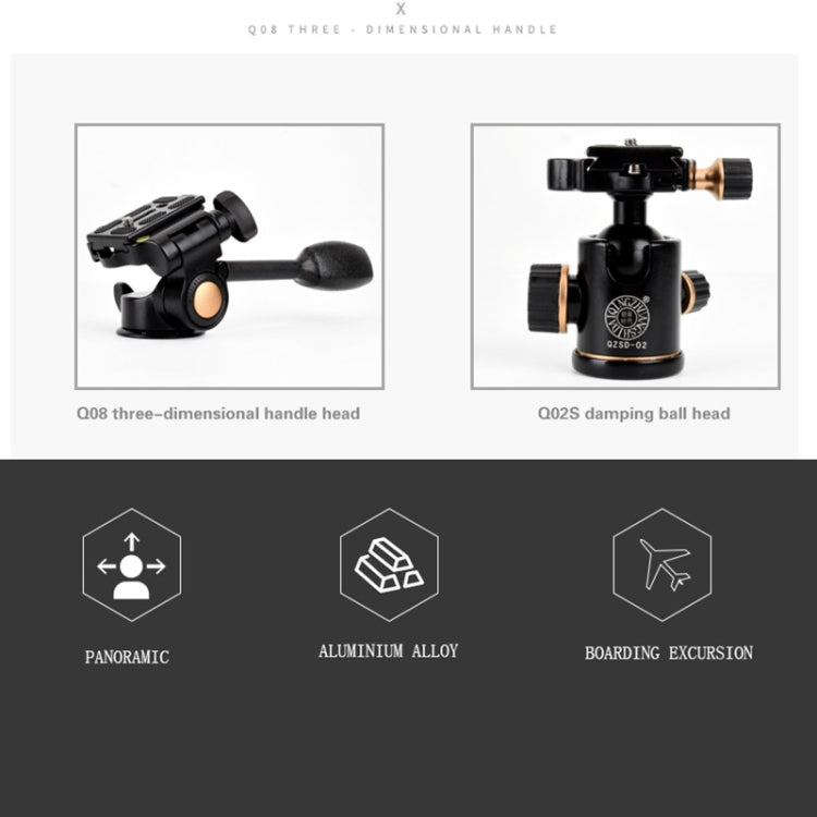 Q338 4-Section Folding Legs Live Broadcast Aluminum Alloy Tripod Mount With Three-dimensional Head - Tripods by PMC TechLife | Online Shopping South Africa | PMC TechLife