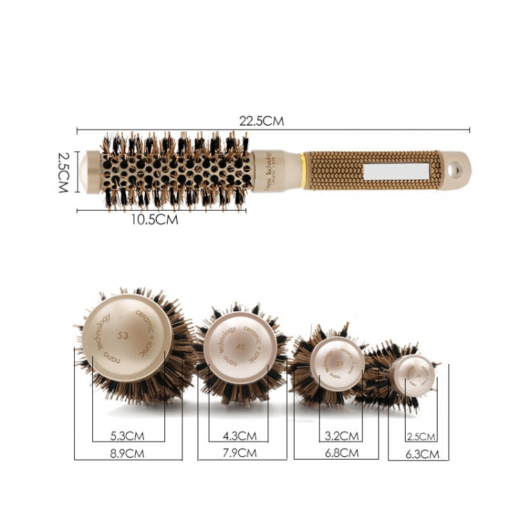 Ceramic Aluminium Hair Comb Round Brush with Nylon Bristle Professional Barber Styling Hair Brush(25mm) - Combs by PMC Jewellery | Online Shopping South Africa | PMC Jewellery