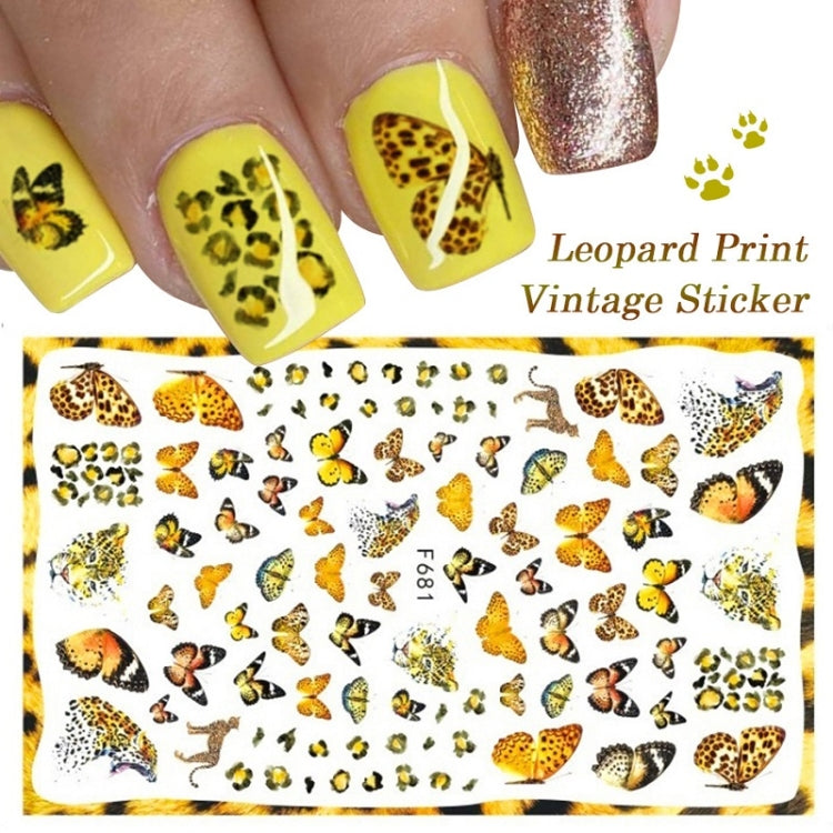 10pcs 3D Adhesive Butterfly Retro Rose Color Nail Art Sticker(F-678) - Nail Stickers by PMC Jewellery | Online Shopping South Africa | PMC Jewellery