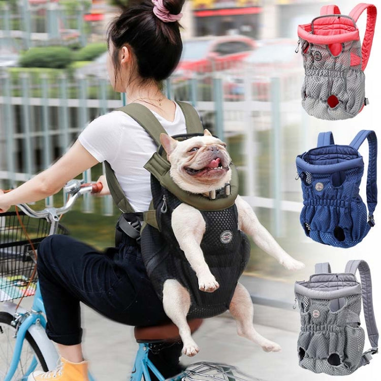 Doglemi Pet Outing Backpack Dog Shoulder Chest Bag Breathable Mesh Dog Cat Bag, Size:L(Gray) - free shipping - PMC TechLife - Order now!