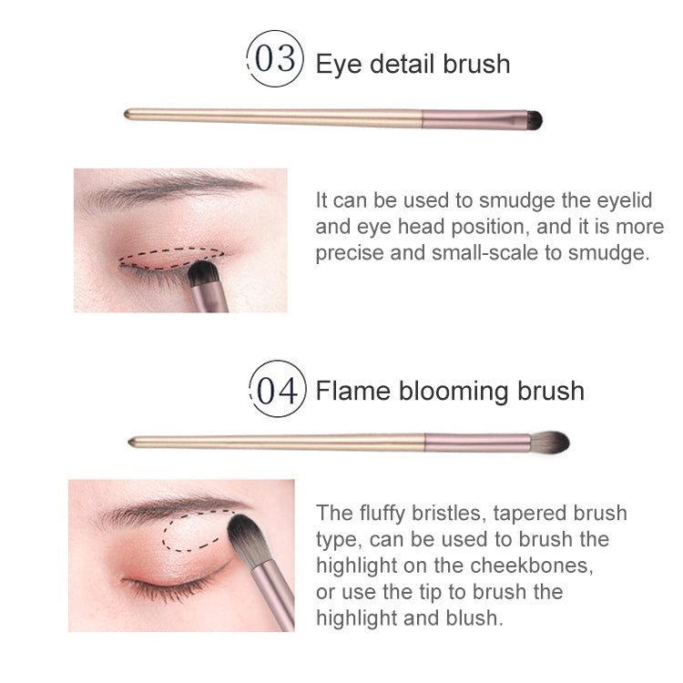 4 PCS / Set Makeup Brush Eye Shadow Brush Eye Makeup Set Soft Hair Detail Brush Smudge Brush With Brush Bag, Color:Gold - Makeup Brushes by PMC Jewellery | Online Shopping South Africa | PMC Jewellery