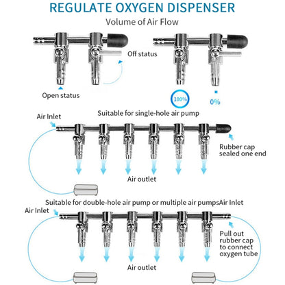 Fish Tank Oxygen Pipe Stainless Steel Distributor Oxygen Regulating Valve, Specification: Ten Heads - Air Pumps by PMC Jewellery | Online Shopping South Africa | PMC Jewellery