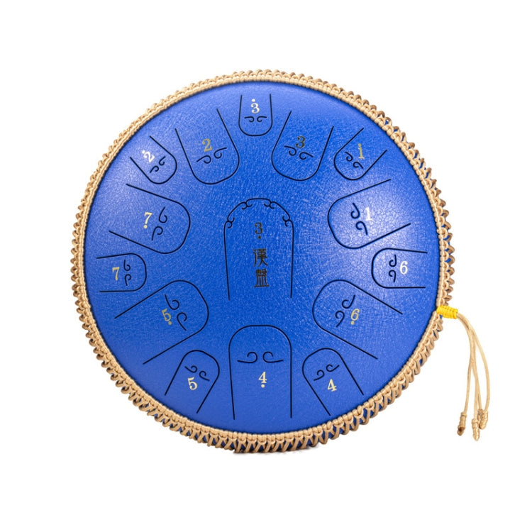 15-Tone Ethereal Drum 14-Inch Steel Tongue Drum Hollow Drum Sanskrit Drummer Disc(Blue) - Percussion Instruments by PMC Jewellery | Online Shopping South Africa | PMC Jewellery