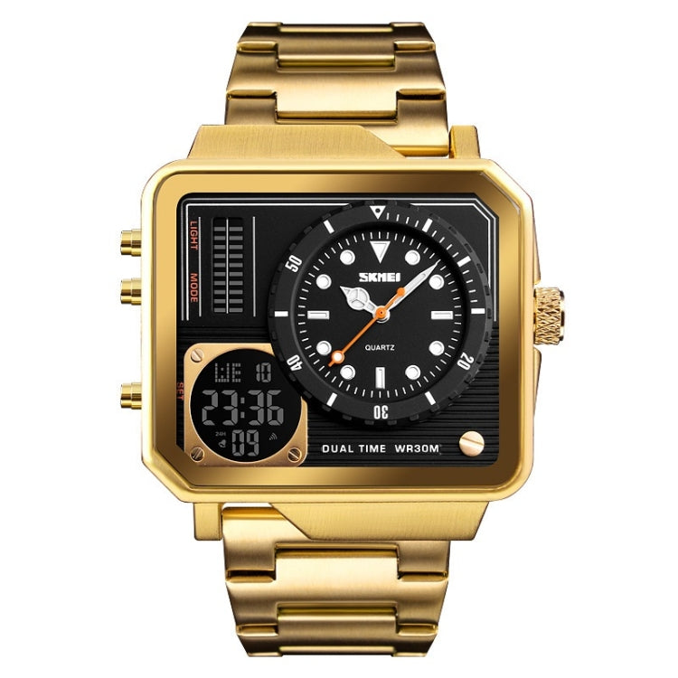 SKMEI 1392 Multi-Function Outdoor Sports Watch Business Double Display Waterproof Electronic Watch(Golden) - Sport Watches by SKMEI | Online Shopping South Africa | PMC Jewellery | Buy Now Pay Later Mobicred