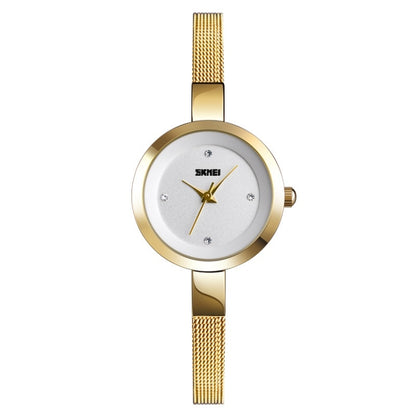 SKMEI 1390 Ladies Business Casual Watch Steel Band Lightweight Quartz Watch(Golden) - Metal Strap Watches by SKMEI | Online Shopping South Africa | PMC Jewellery | Buy Now Pay Later Mobicred