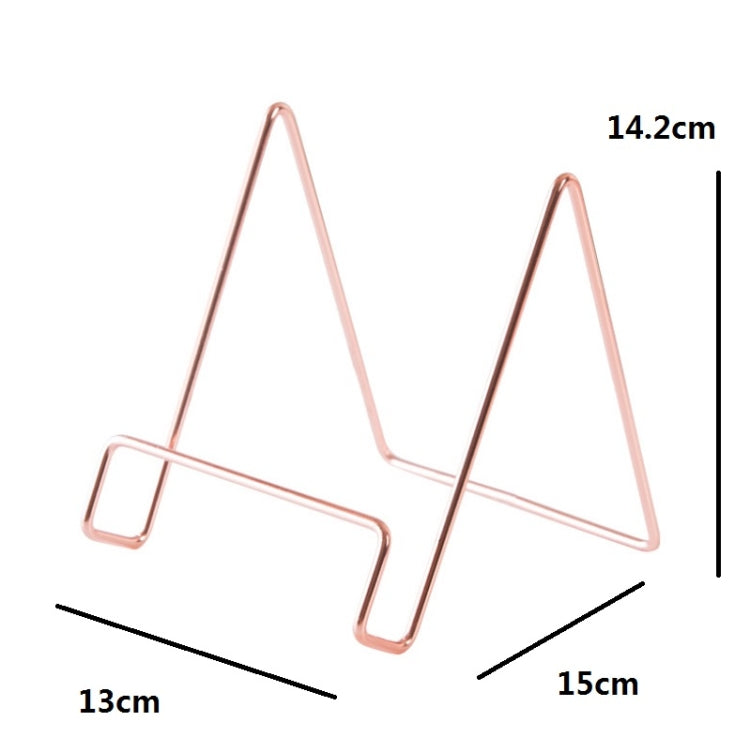 4 PCS Desktop Iron Art Plating Bracket for iPad / CD Display / Cookbook / Plate(Rose Gold) - Desktop Holder by PMC TechLife | Online Shopping South Africa | PMC TechLife