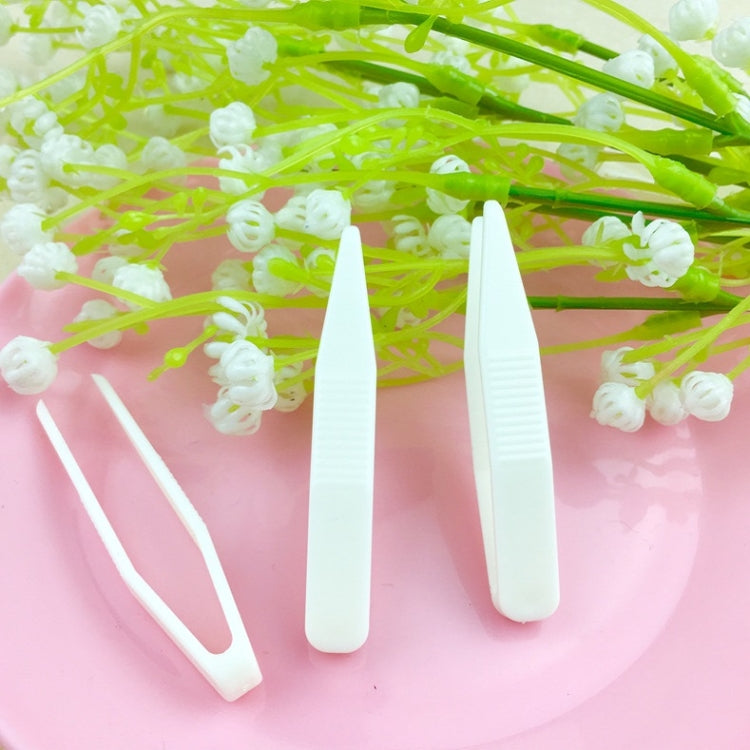 100 PCS Lace Double Eyelid Sticker Plastic Tweezers Mask Clip Beauty Clip(White) - Tools by PMC Jewellery | Online Shopping South Africa | PMC Jewellery