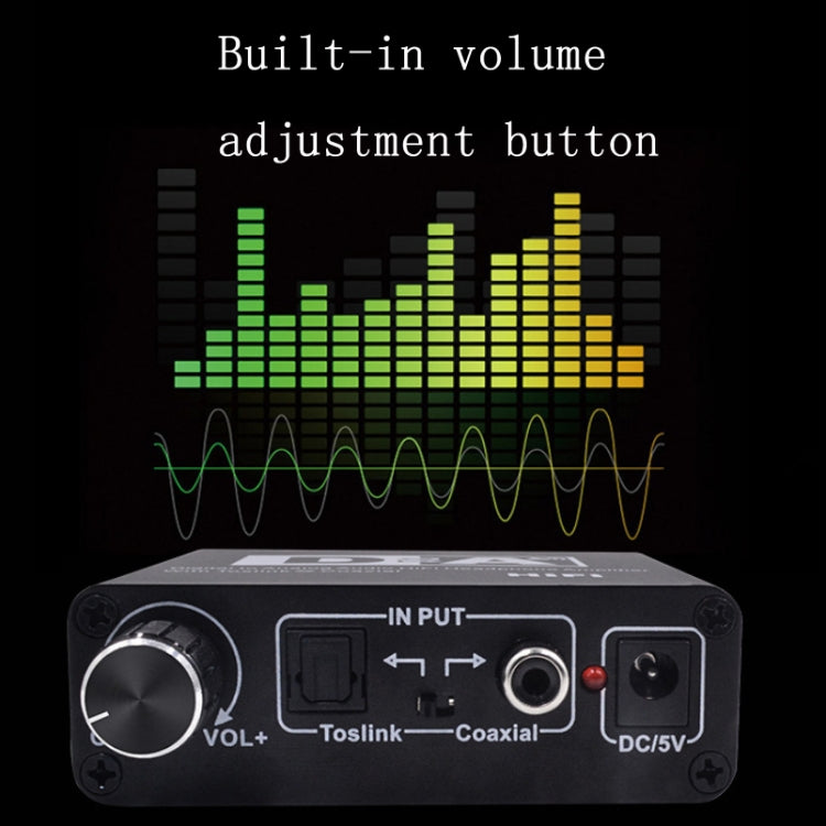 NK-C6 Optical Fiber To Analog Audio Converter Adjustable Volume Digital To Analog Decoder EU Plug - Audio Receiver Transmitter by PMC TechLife | Online Shopping South Africa | PMC TechLife