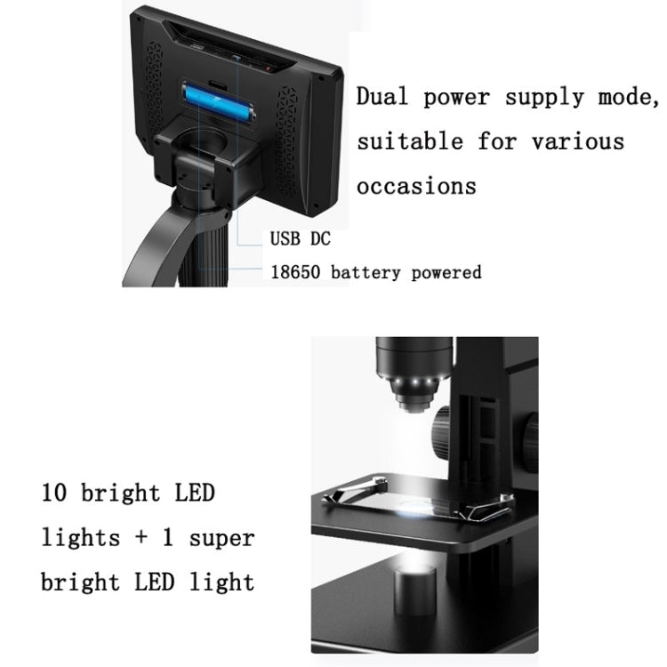 2000X 7 Inch Microbial Cell Observation Microscope Electronic Digital Magnifying Glass - Digital Microscope by PMC Jewellery | Online Shopping South Africa | PMC Jewellery | Buy Now Pay Later Mobicred