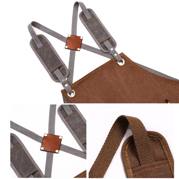 Denim Apron Barber Milk Tea Shop Waiter Overalls(Blue-white Shoulder Strap) - Aprons & Caps by PMC TechLife | Online Shopping South Africa | PMC TechLife