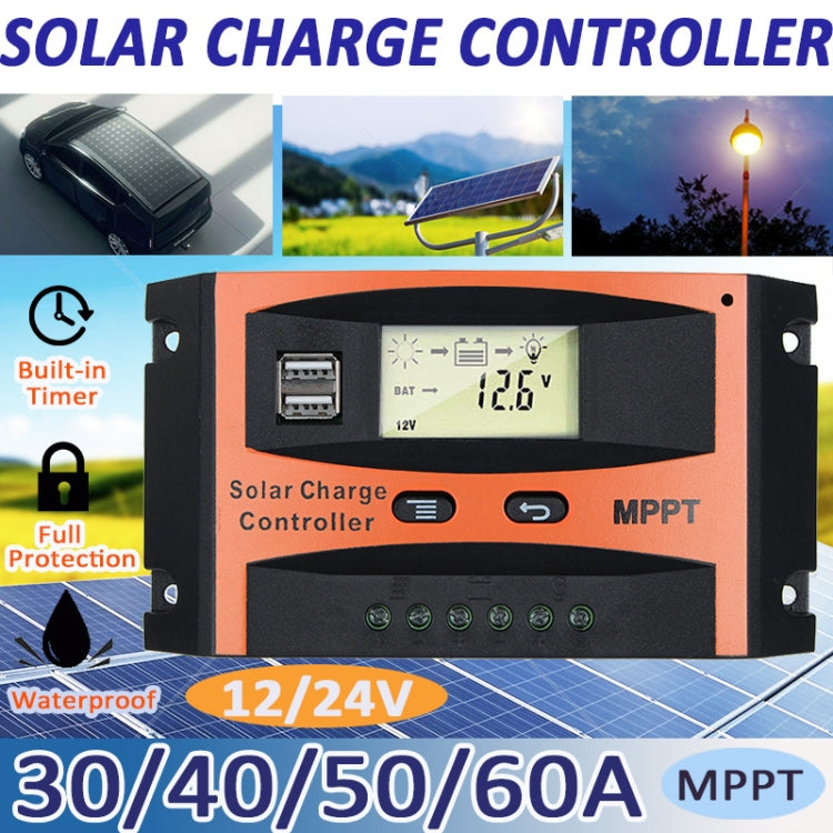 MPPT 12V/24V Automatic Identification Solar Controller With USB Output, Model: 40A - Others by PMC TechLife | Online Shopping South Africa | PMC TechLife