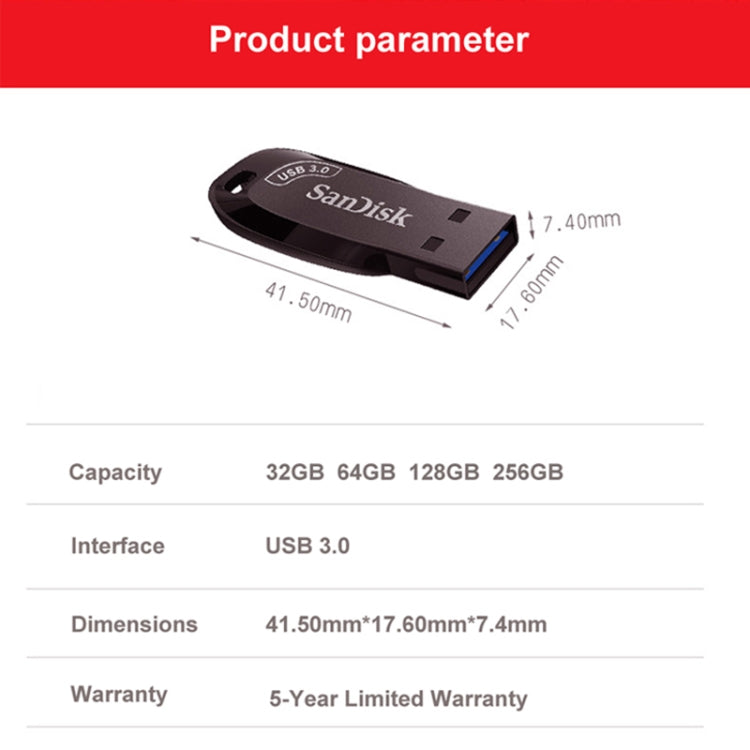 SanDisk CZ410 USB 3.0 High Speed Mini Encrypted U Disk, Capacity: 32GB - USB Flash Drives by SanDisk | Online Shopping South Africa | PMC Jewellery