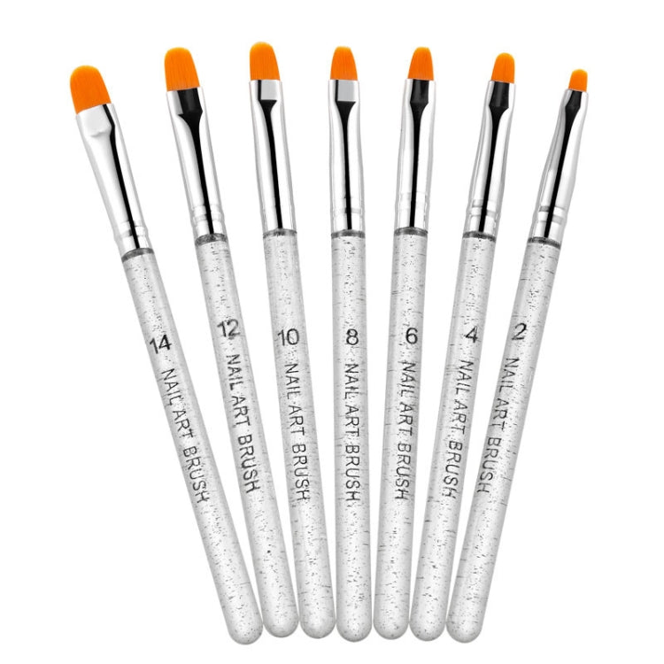 2 Sets 7 In 1 Phototherapy Pen Round Head Line Pen Transparent Rod Painted Pen Drawing Pen Nail Art Brush Tool(Silver Power) - Nail Art Equipment by PMC Jewellery | Online Shopping South Africa | PMC Jewellery