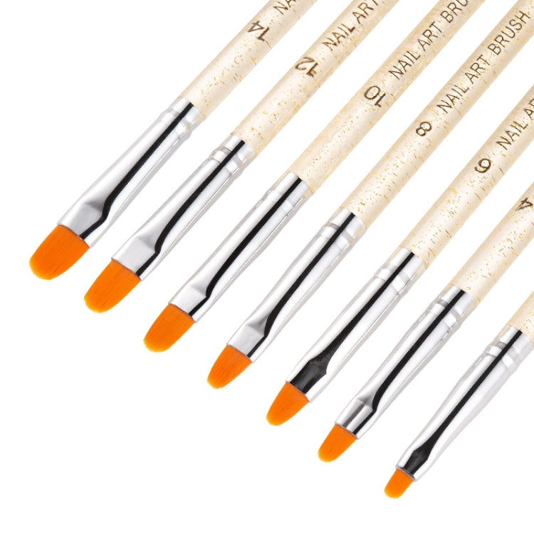 2 Sets 7 In 1 Phototherapy Pen Round Head Line Pen Transparent Rod Painted Pen Drawing Pen Nail Art Brush Tool(Gold Power) - Nail Art Equipment by PMC Jewellery | Online Shopping South Africa | PMC Jewellery