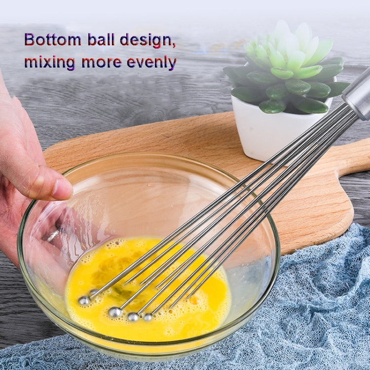 2 PCS Manual Whisk Stainless Steel Glass Bead Egg Whisk Kitchen Household Hand-Held Baking Tools Type A 10 Inch - Stirrer & Squeezer by PMC Jewellery | Online Shopping South Africa | PMC Jewellery