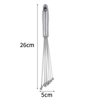 2 PCS Manual Whisk Stainless Steel Glass Bead Egg Whisk Kitchen Household Hand-Held Baking Tools Type C  10 Inch - Stirrer & Squeezer by PMC Jewellery | Online Shopping South Africa | PMC Jewellery