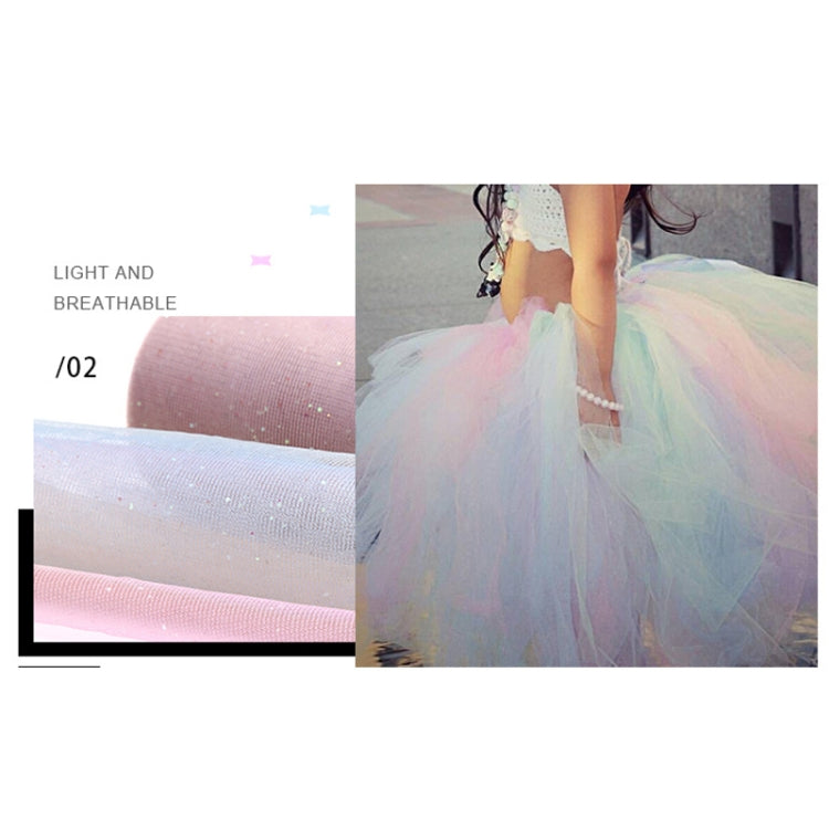 2 PCS Glitter Rainbow Net Yarn Roll for Photo Background / Desktop Decoration / Skirt, Length: 9m, Width: 15cm(ABK1 Pink Yellow Blue Gradient Glitter) - DIY Apparel Sewing by PMC Jewellery | Online Shopping South Africa | PMC Jewellery